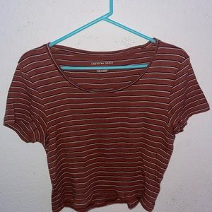 American Eagle orange/brown stripped top
